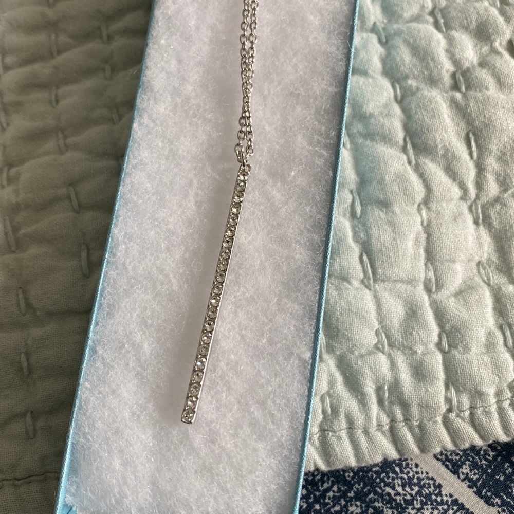 Touchstone crystal linear bar necklace